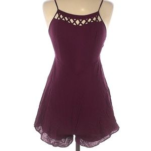 Kimchi Blue Flowy Maroon Tie-Back Romper